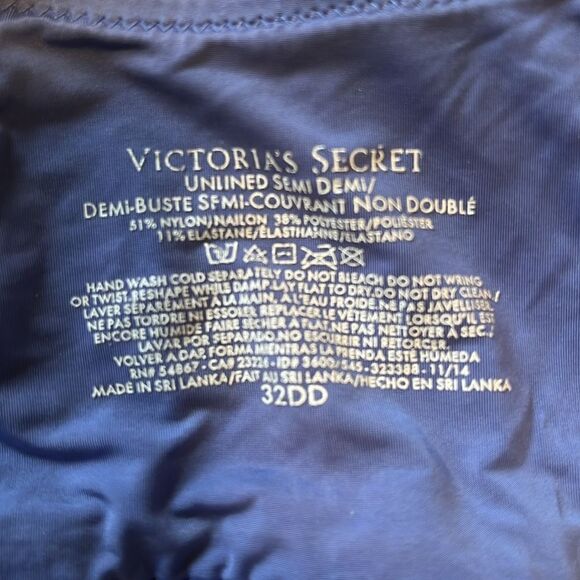 EUC PRETTY PURPLE VICTORIA’S SECRET UNDERWIRE UNLINED SEMI DEMI BRA 32DD - Picture 5 of 5